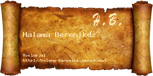 Halama Bereniké névjegykártya